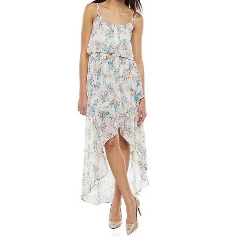Disney Cinderella Modern Ruffle Sleeveless Floral Dress Small Asymmetrical